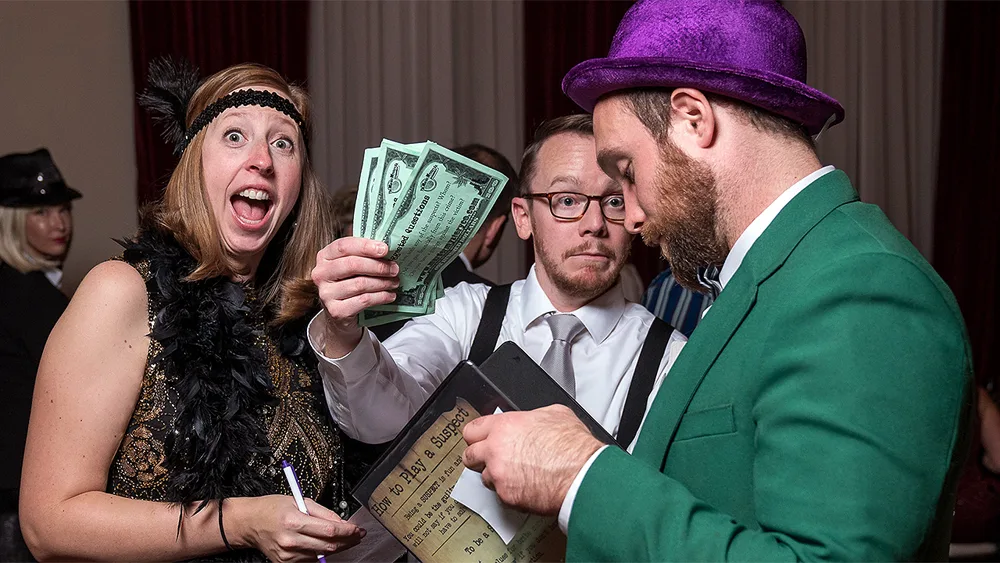 Guests enjoying a Nashville murder mystery party